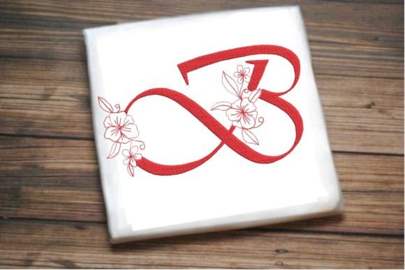 B Floral Monogram Letter Review for Business Merchandise