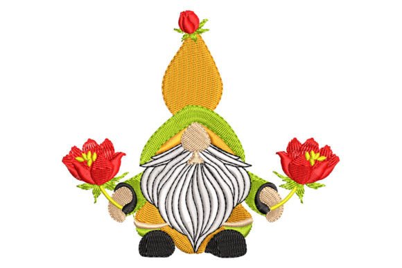 Christmas Gnome with Flowers Embroidery Design Review
