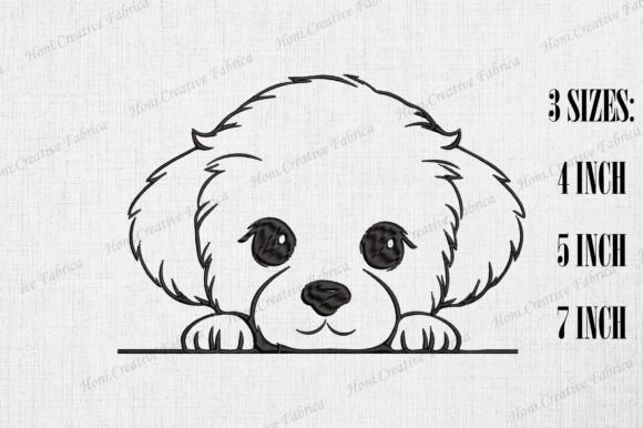 Cute Bichon Frise Dog Peeking Wall Embroidery Review