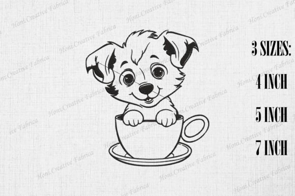 Cute Border Collie in Coffee Cup Embroidery Review