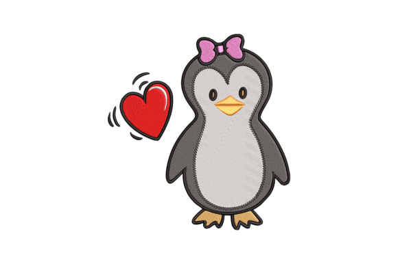 Cute Penguin with Heart Embroidery Review