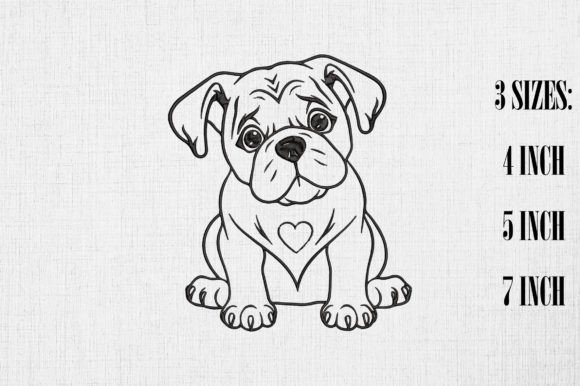 Valentine Cute Bulldog Embroidery Review