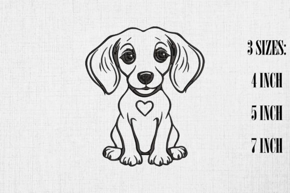 Valentine Cute Dachshund Dog Embroidery Review